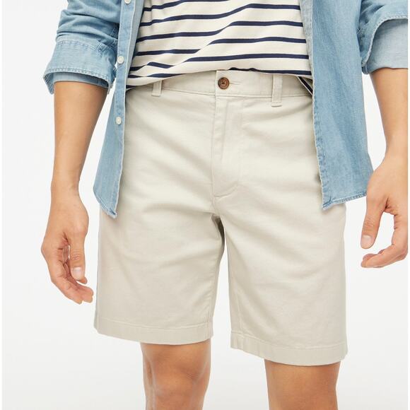 J.Crew 9" Flex Chino Short Mens Stone Beige Classic Preppy Coastal Size 38 NWT - Picture 2 of 14